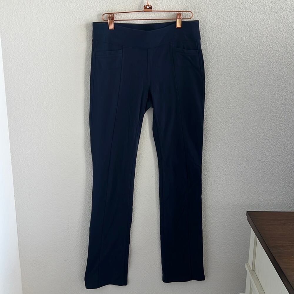 Athleta Metro Skinny Straigh Navy Yoga Leggings Style 138452 Small